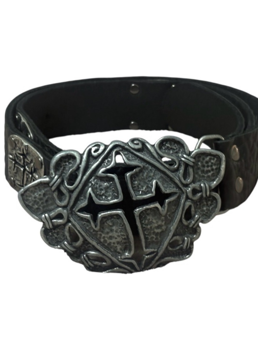 Papa K Handmade metal Cross Buckle Belt